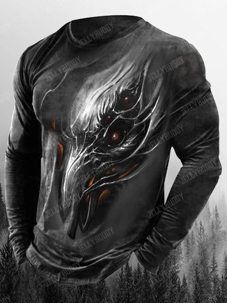 

Men's Eagle Retro Pattern Casual Crew Neck Long sleeve T-shirt, T-shirt