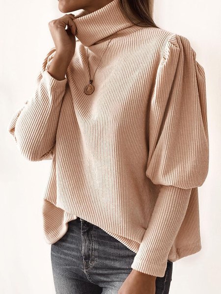 

High Neck Casual Shirts & Tops, Pink, Tops