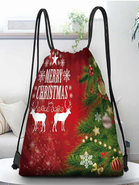 

Santa print drawstring bag, Red, Men Bags
