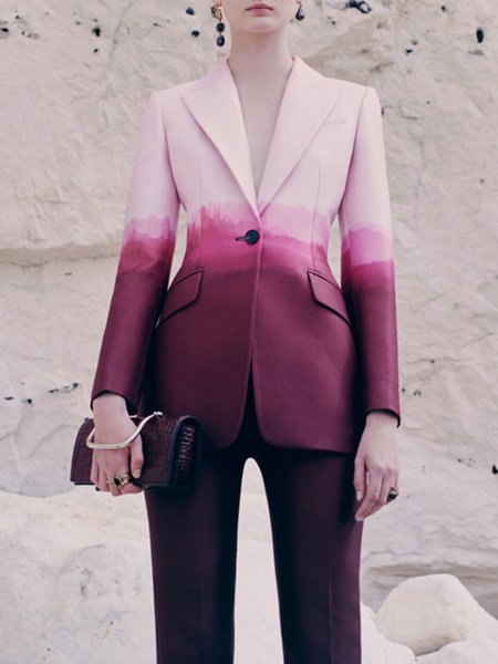 

Elegant Regular Fit Lapel Long Sleeve Outerwear, As picture, Blazers