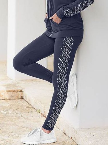 

Casual Slim Fit Cotton Blends Pants, Dark blue, Pants