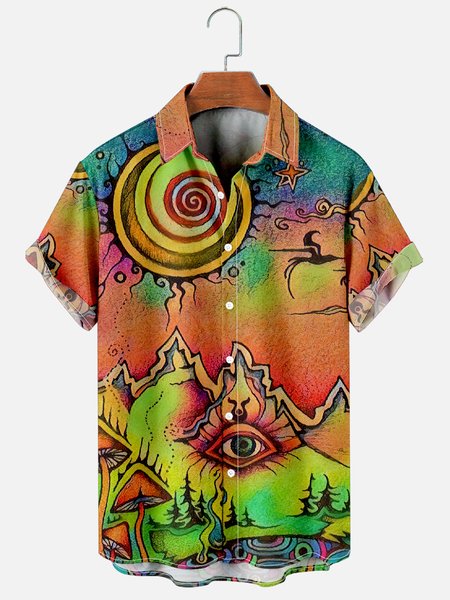 

New Hippie Shirt, As picture, Men's Floral shirt