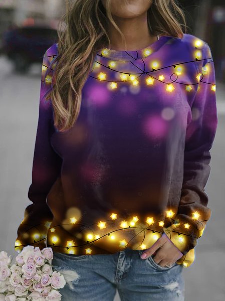 

Christmas Light Casual Sweatshirt, As picture, Hoodies&Sweatshirts