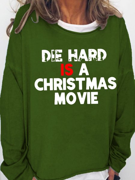 Die Hard Is Christmas Movie Fit Sweatshirts, Green, Hoodies&Sweatshirts