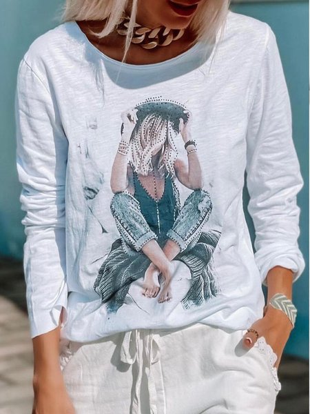 

Casual Shirts & Tops, White, T-Shirts