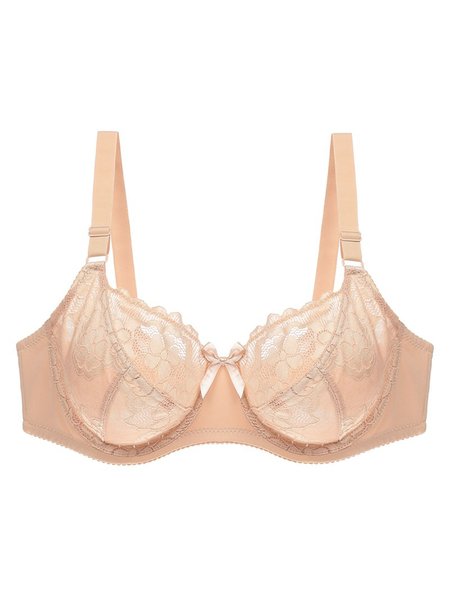 

E Cup Lace Breathable Gathering Large Size Underwear, Nude, Bras