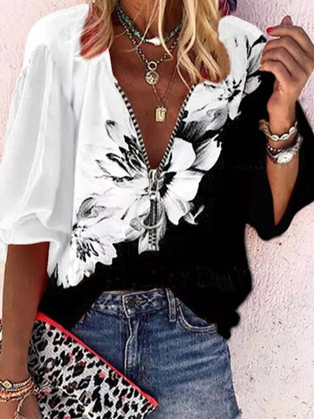 

Loosen Color Block Shirts & Tops, Black, Tops