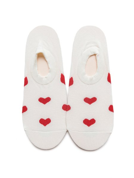 

Valentine's Day Simple Heart Cotton Socks, As picture, Socks