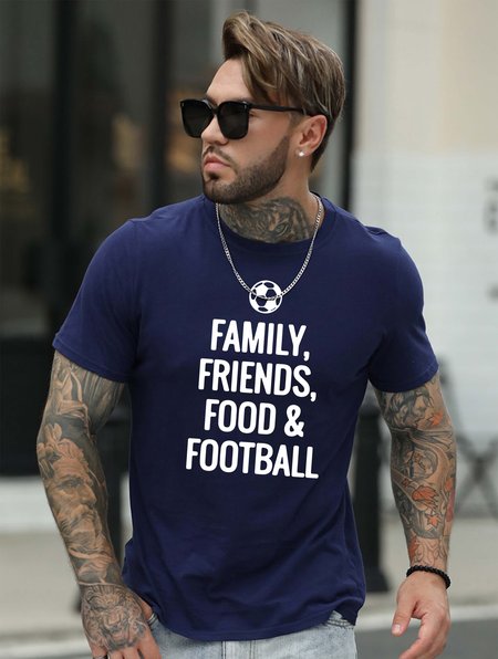 

Family, Food And Football Men's T-shirt, Deep blue, T-shirts