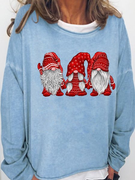 

Christmas Santa Gnomes Casual Sweatshirt, Light blue, Hoodies&Sweatshirts