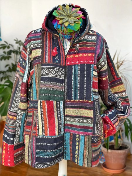 

Tribal Hooded Loosen Long Sleeve Outerwear, As picture, Outerwear