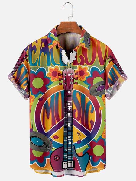 

New hippie shirt, As picture, Men's Floral shirt
