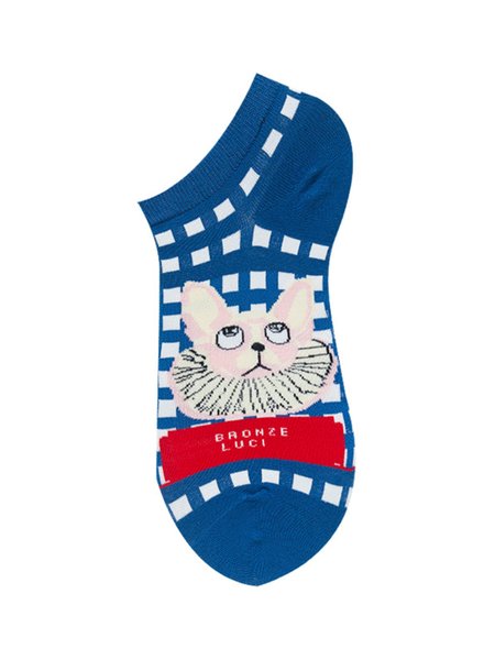 

Valentine's Day Personalized Cat Jacquard Heart Cotton Socks, Color3, Socks