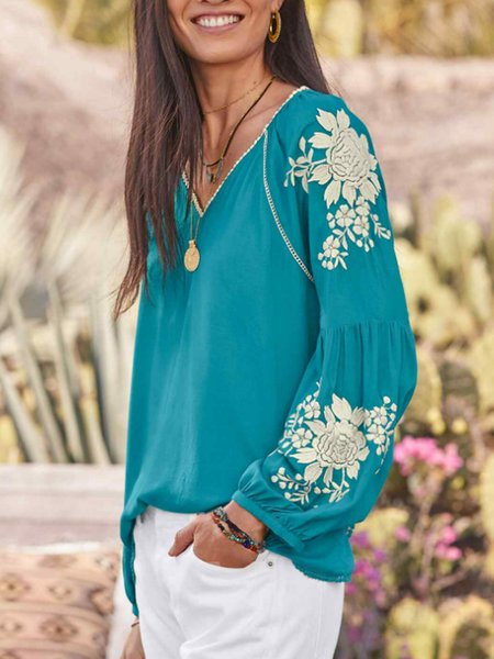 

Romantic Shirts & Tops, Blue, Tops