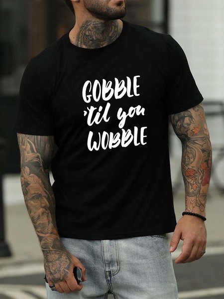 

Gobble 'til you wobble Men's T-shirt, Black, T-shirts