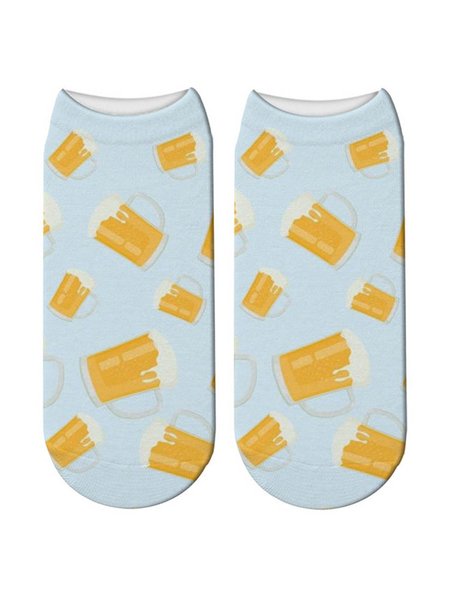 

Casual Beer Bubble Print Socks, Color5, Socks