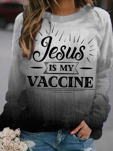 

Crew Neck Casual Cotton Blends Sweatshirt, White, Hoodies&Sweatshirts