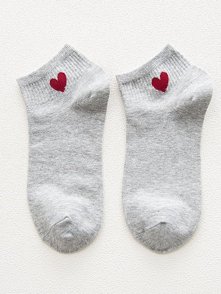 

Valentine's Day Simple Heart Jacquard Cotton Socks, Color5, Socks
