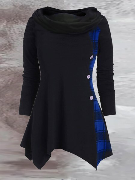

Checked/Plaid Cotton Blends Regular Fit Shirts & Tops, Blue, Tops
