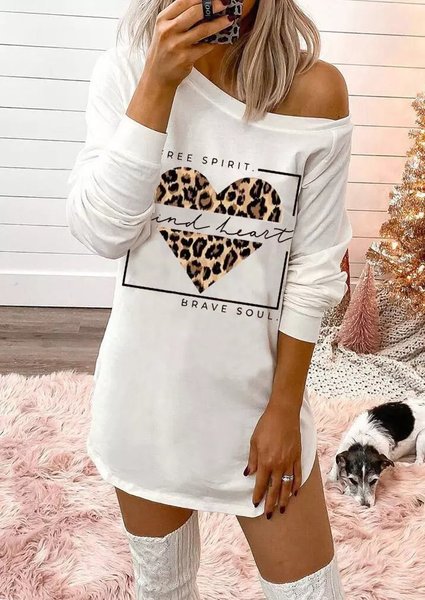 

Loosen Casual Leopard Shirts & Tops, White, Tops