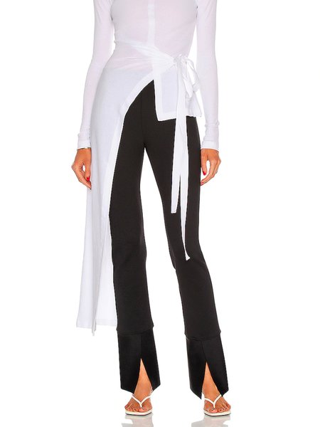 

Skinny Solid Daily Pants, Black, Wide Leg Pants