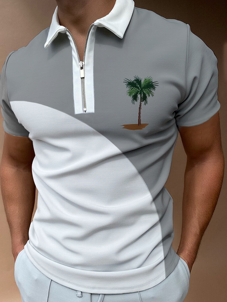 

Printed Casual Short Sleeve Shirts & Tops, As picture, Men's t-shirts