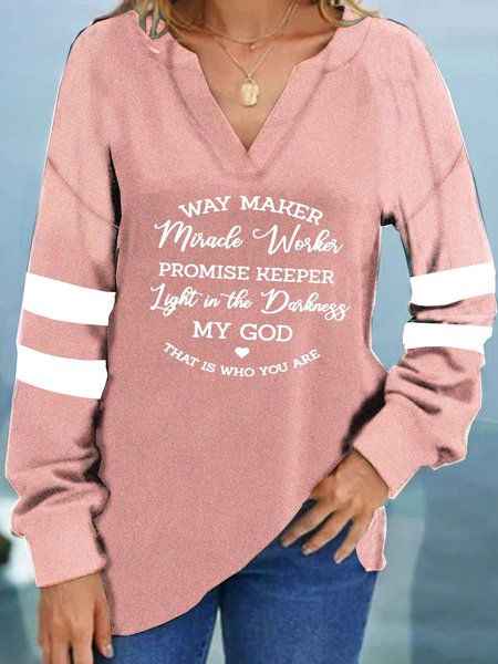 

My God Way Maker Miracle Worker Shirts & Tops, Pink, Long sleeves