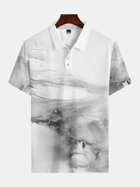 

Printed Vacation Short Sleeve Shirts & Tops POLO, White, Men's t-shirts