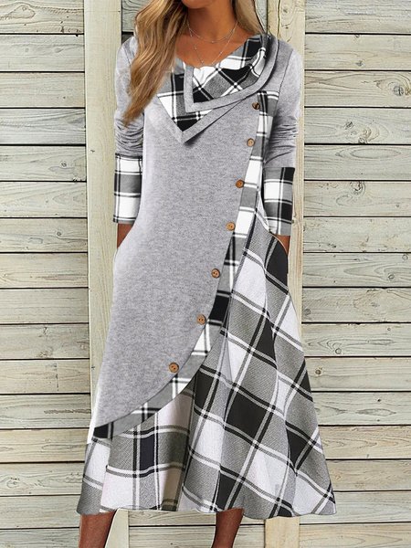 

Plain Casual Dresses, Gray, Maxi Dresses