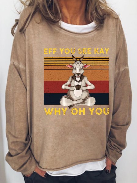 

Vintage Eff You See Kay Why Oh You Goat Meditation Women's Sweatshirts, Light brown, Hoodies&Sweatshirts