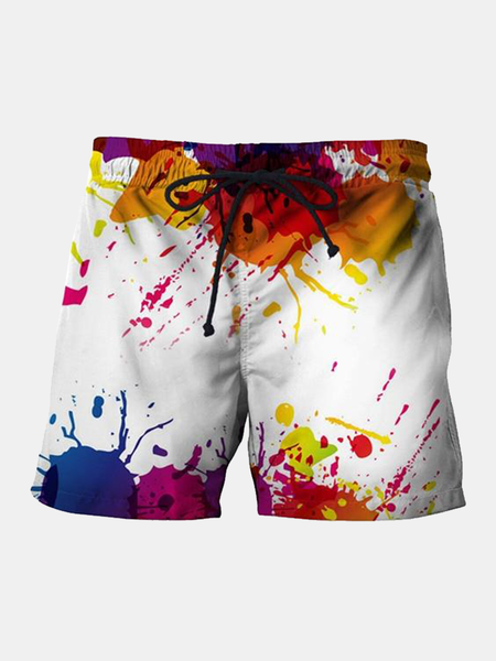

Hawaii color abstract beach pants, As picture, Men's shorts
