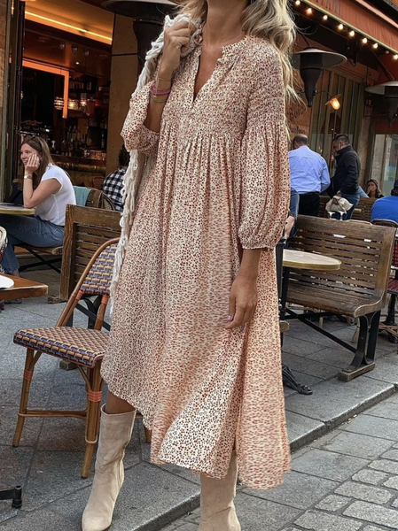 

Boho Loosen Dresses, Orange, Midi Dresses