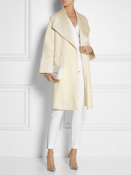 

Plain Lapel Elegant Outerwear, As picture, Cardigans