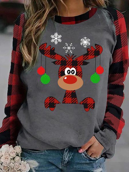 

Reindeer Women's Casual Sweatshirts, Gray, Hoodies&Sweatshirts
