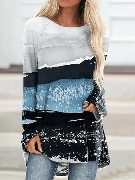 

Cotton Blends Casual Loosen Shirts & Tops, Multicolor, Tops