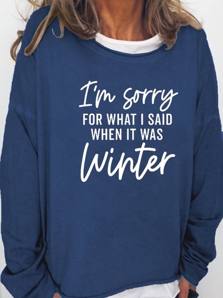 

Winter Statement Casual Loosen Sweatshirt, Dark blue, Hoodies&Sweatshirts