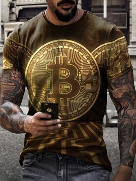 

BTC Crew Neck Short Sleeve Shirts & Tops, As picture, Men's t-shirts