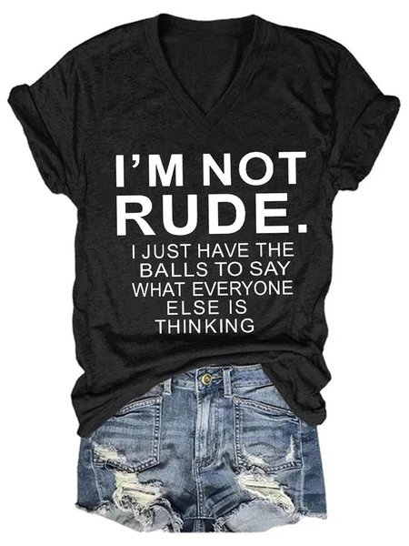

I'm Not Rude Women's T-shirt, Black, T-shirts