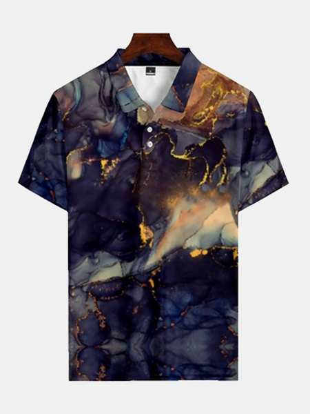 

Abstract Vacation Short Sleeve Shirts & Tops POLO, As picture, Men's t-shirts