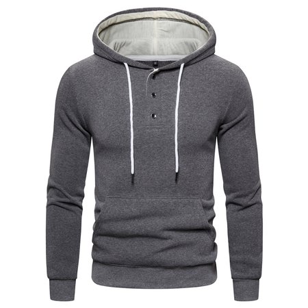 

Sporty Hooded Plush fleece sweater, Deep gray, Hoodies