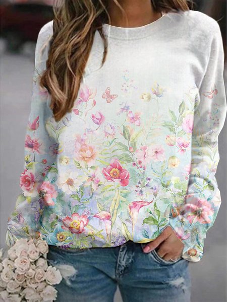 

Women's Floral Graphic Sweatshirt Holiday Active Streetwear Sweatshirts, Multicolor, Sweatshirts & Hoodies
