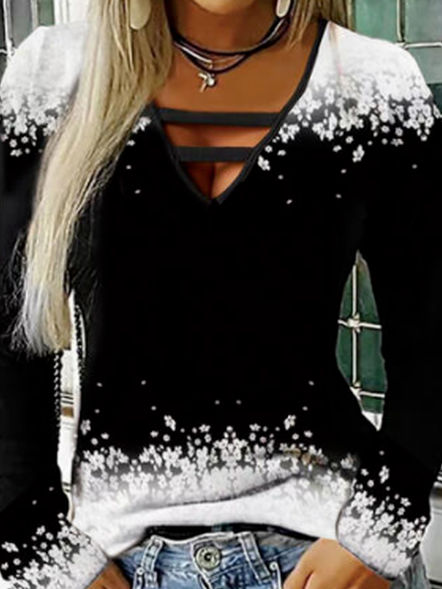 

Regular Fit Color Block Casual Shirts & Tops, Black, Long sleeve tops
