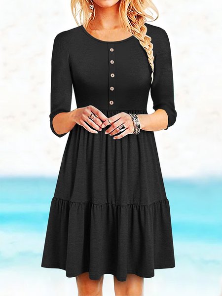 

Casual Solid Dresses, Black, Mini Dresses