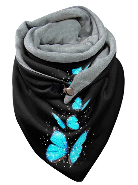 

Simple Butterfly Print Warm Triangle Scarf, As picture, Scarfs