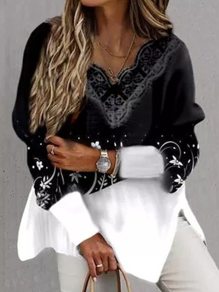

Loosen Elegant Plain V Neck Sweater, White, Sweaters