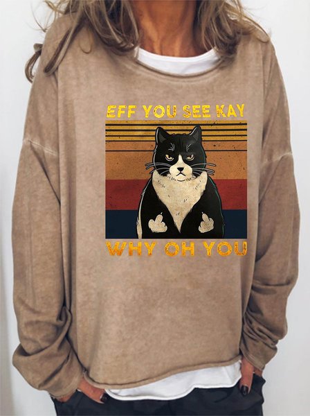 

Vintage Eff You See Kay Why Oh You Cat Women's sweatshirt, Light brown, Hoodies&Sweatshirts