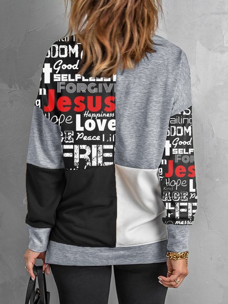 

Regular Fit Round Neck Letter Sweatshirt, Multicolor, Sweatshirts & Hoodies