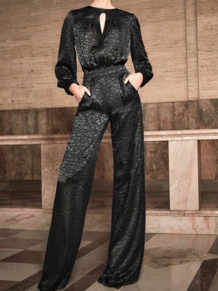 

Elegant Solid One-Pieces, Black, Jumpsuits