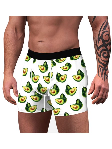 

Men's Avocado Digital Print Boxer Briefs, As picture, Underwear & Socks