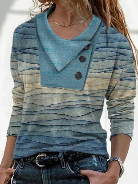 

Striped Turtle Neck Shirts & Tops, Blue, Long sleeve tops
